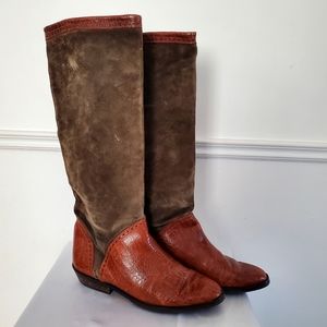 Vintage Mondi Leather & Suede Riding Boots